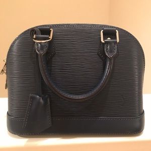 Full set LV alma bb epi leather indigo color
